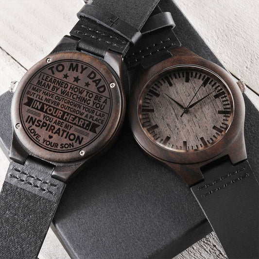 To My Dad Wood Watch - You Are My Inspiration Gift For Dad From Son Daughter Father's Day Gift Dad Birthday Watch Engraved Wooden Watch