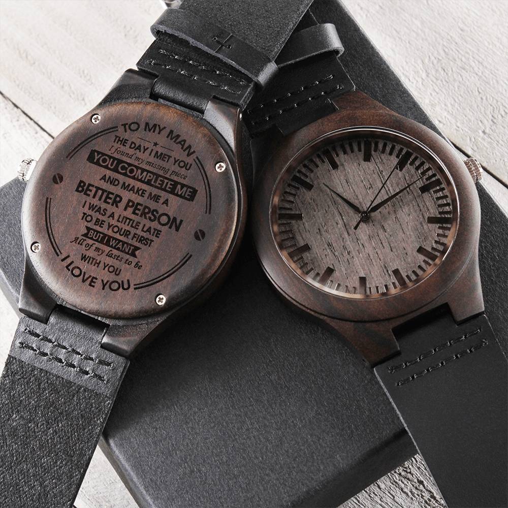 To My Man Gift For Boyfriend Sentimental Gift Boyfriend Birthday Anniversary Gift For Husband Engraved Wooden Watch