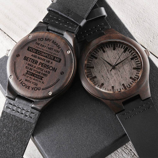 To My Man Gift For Boyfriend Sentimental Gift Boyfriend Birthday Anniversary Gift For Husband Engraved Wooden Watch