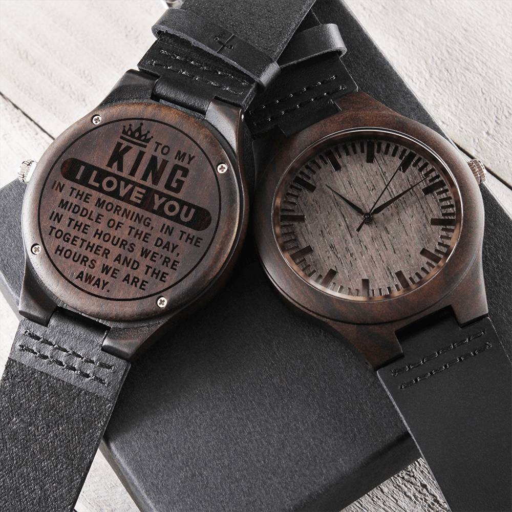 I Love You In The Morning ?? Engraved Wooden Watch