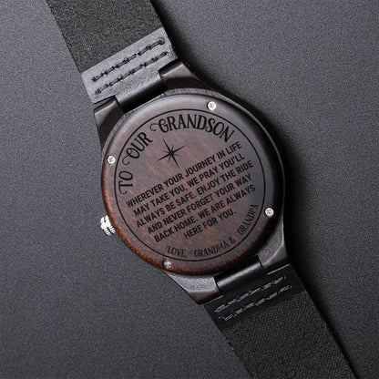 Grandson Gifts From Grandad Grandma To Our Grandson Grandson Graduation Inspirational Gifts For Grandson Engraved Wood Engraved Wooden Watch