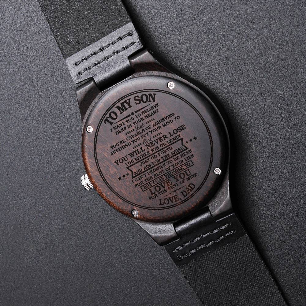 To My Son Meaningful Gift To Son From Dad To Grown Up Son Watch Son Birthday Gift Graduation Gif Engraved Wooden Watch