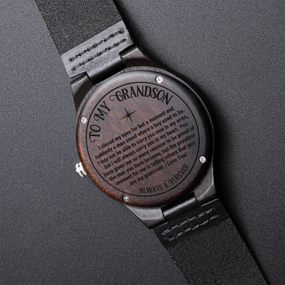 Grandson Gifts From Grandad Grandma To My Grandson Grandson Graduation Inspirational Gifts For Grandson Engraved Woode Engraved Wooden Watch