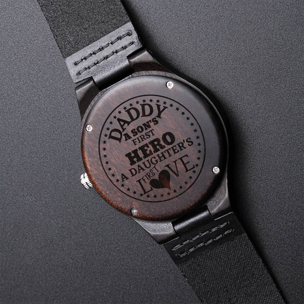 Gift For Dad2 Engraved Wooden Watch