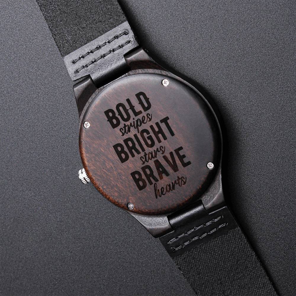 Gift For Him Engraved Wooden Watch