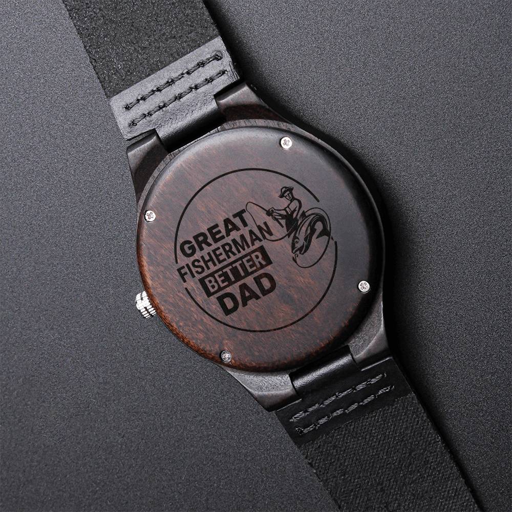 Gifts For Fisherman Gifts For Fisherman Dad From Son And Daughter Engraved Watch Gift For Fisherman Dad Best Fisherman Engraved Wooden Watch