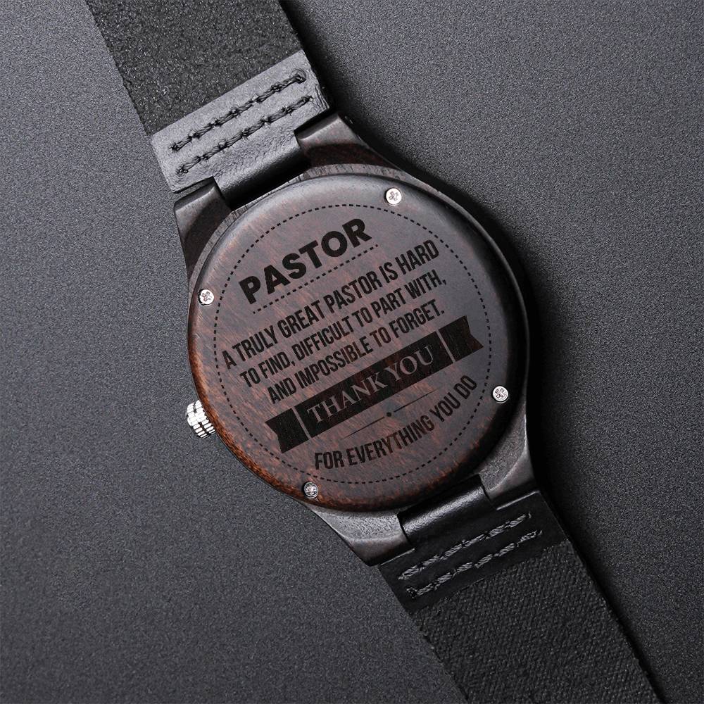 Customized Wood Watch With Luxury Box Gift For Pastor Engraved Wooden Watch