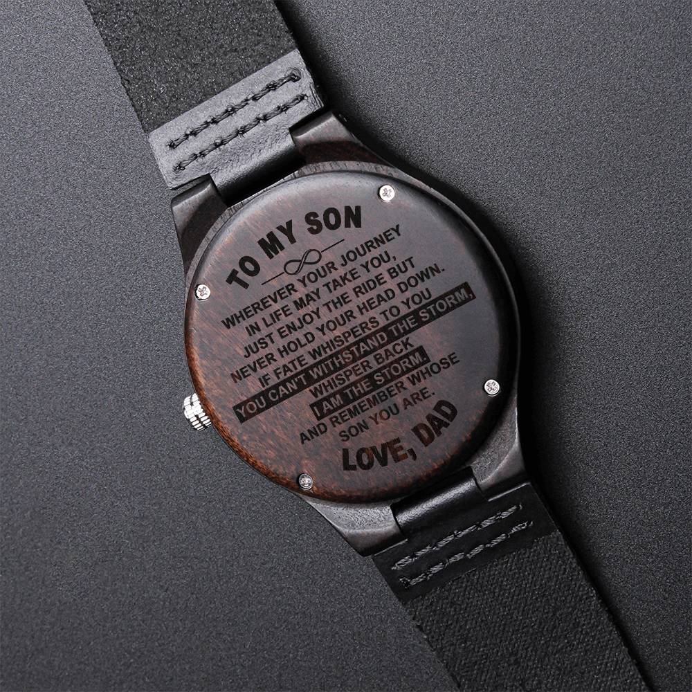 To My Son Wood Watch Gift For Son From Dad Son Graduation Birthday Gift Christmas Gift For Son Engraved Wooden Watch