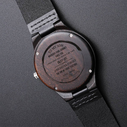 To My Son Watch - I'm So Proud Of You - I Love Daddy - Birthday Gift For Son - Engraved Watch For Son - Watch For Son 1 Engraved Wooden Watch