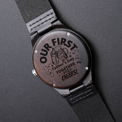 Gift For Dad Engraved Wooden Watch