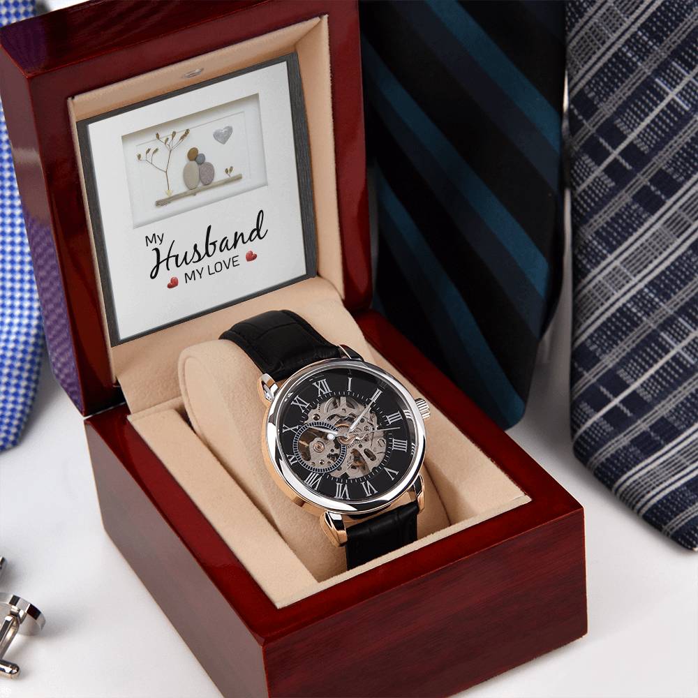 My Husband My Love - Men's Openwork Watch - Gift For Husband