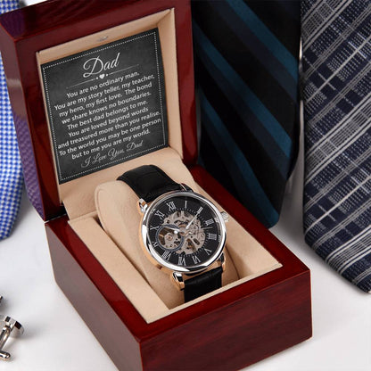 To My Dad Openwork Watch Gift For Dad Father's Day Gift Watch With Message Card For Dad