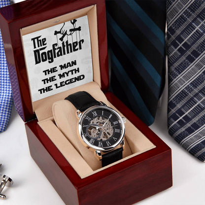 The Dogfather - Funny Cute Dog Father Dad Owner Pet Doggo Pup Mens Openwork Watch
