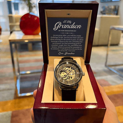 To My Grandson Grandson Gift From Grandma Grandson Watch Gift Grandson Graduation Gift Meaningful Openwork Watch