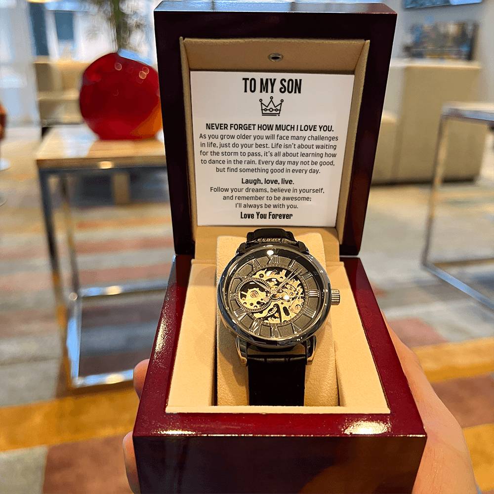 To My Son - Love You Forever - Men's Openwork Watches