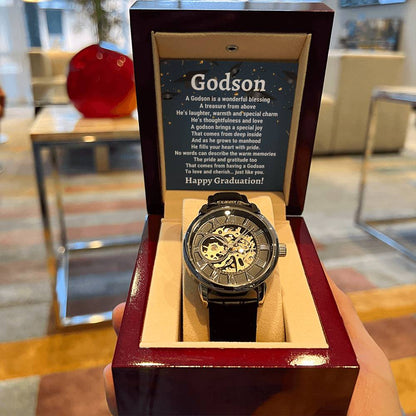Godson Graduation Gift From Godmother Godson Gift College Graduation Gift Luxury Watch Gift For Godson Godson Gift From Godfather Openwork Watch
