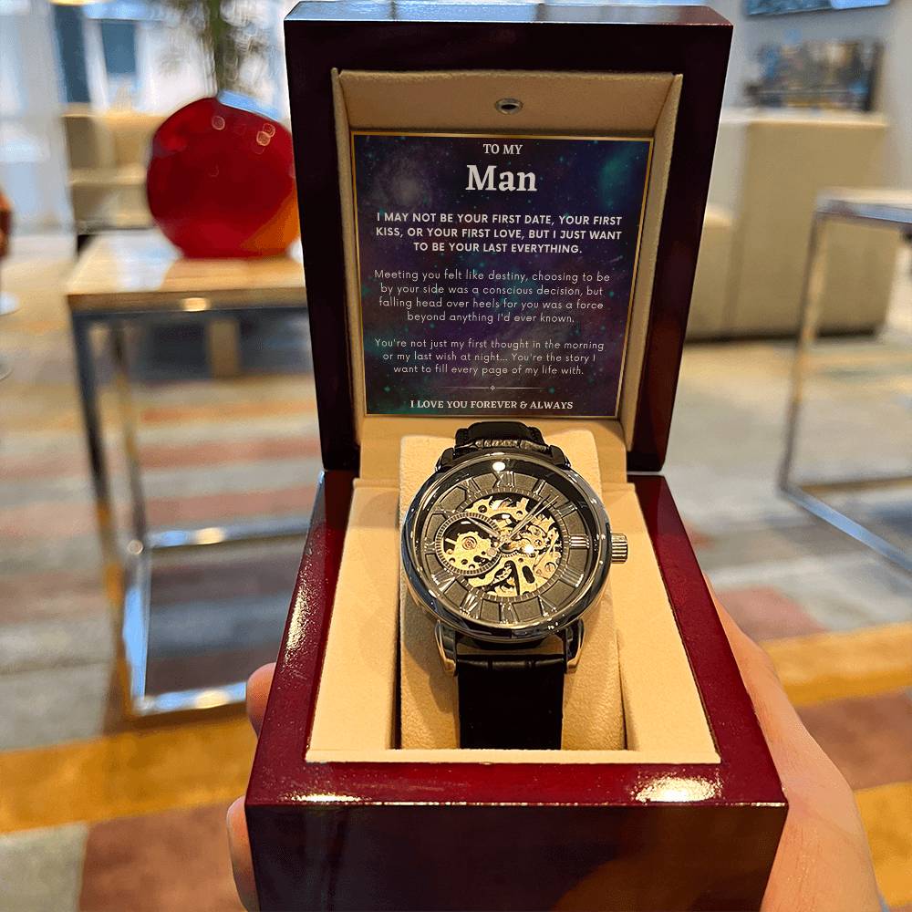 To My Man Openwork Watches, Boyfriend Bracelet, Soulmate Gift, Valentine's Gift For Him