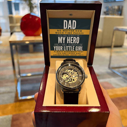 Dad My Hero! From Your Little Girl! - Openwork Watch