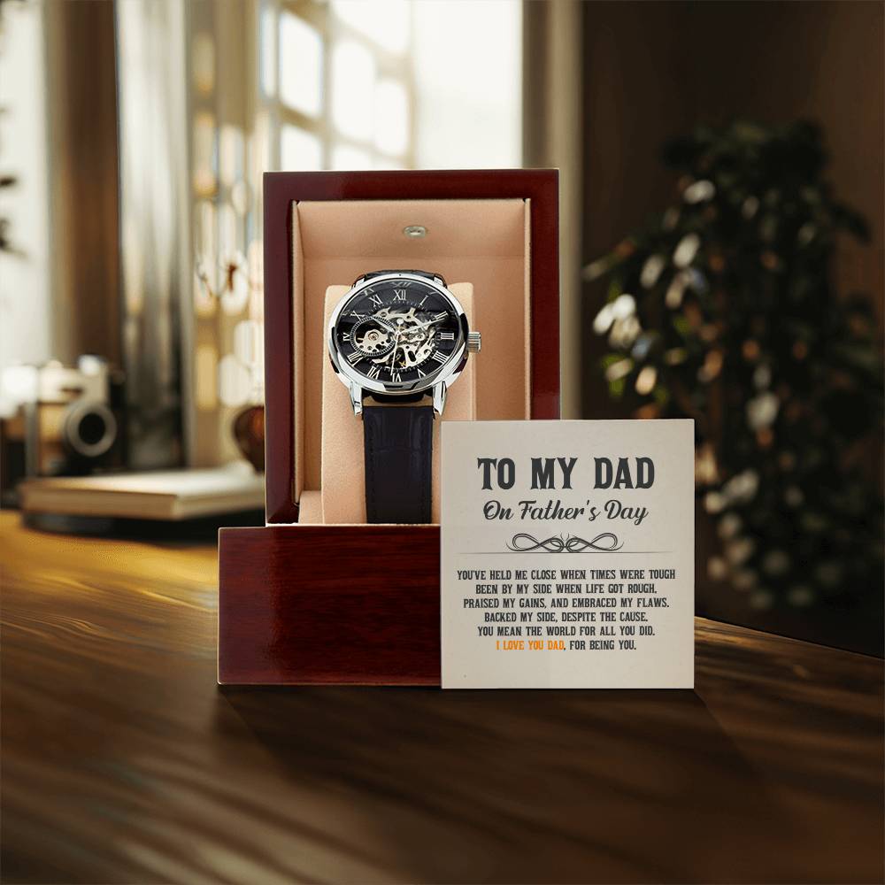Father's Day Gift From Children Meaningful Fathers Day Gift From Kid Son Daughter Openwork Watch To My Dad On Father's Day Unique Gift