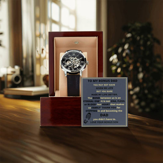 Men's Openwork Watch Gift For Bonus Dad.