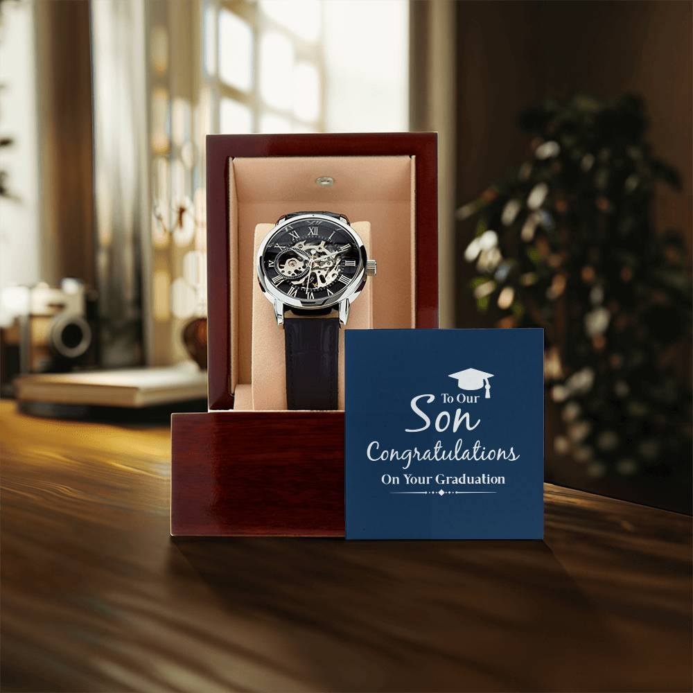 To Our Son Graduation Gift For Son Gift For Son From Parents Gift From Mom & Dad Luxury Openwork Watch For Son Graduation