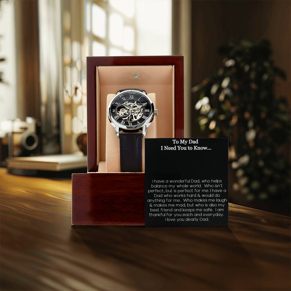 To My Dad I Need You To Know From Son Or Daughter Openwork Watch