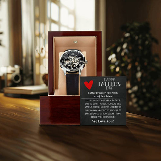 Our Dad Our World Father's Day Gift Openwork Watch