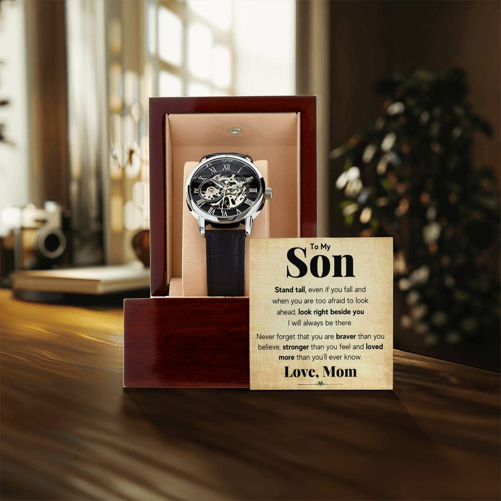 To My Son Stand Tall Openwork Watches
