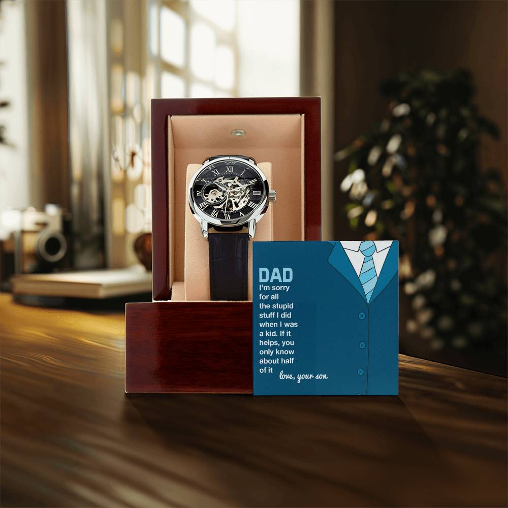 Father's Day Gift From Son Gift For Dad Men's Openwork Watch Luxury Watch For Him