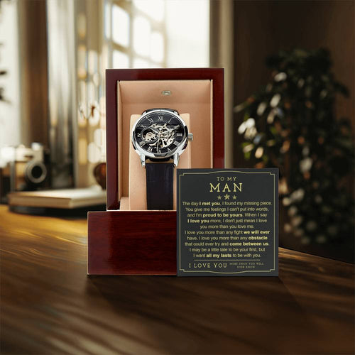 To My Man Openwork Watch Watch Gift For Husband Boyfriend Gift For Birthday Fathers Day Anniversary