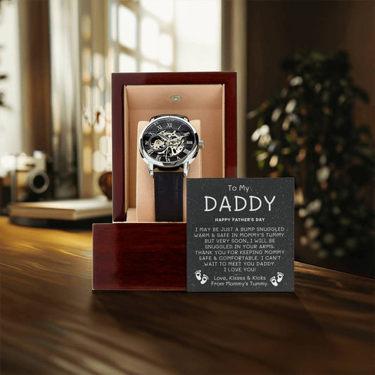 First Time Dad Gift New Dad Gift Father's Day Gift From Baby Bump Openwork Watch Gift Daddy To Be Fathers Day Gift Soon To Be Daddy