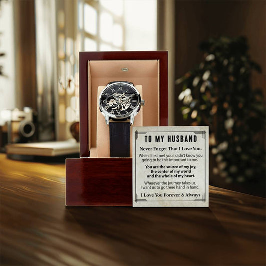 Gift For Husband Important To Me Men's Openwork Watch
