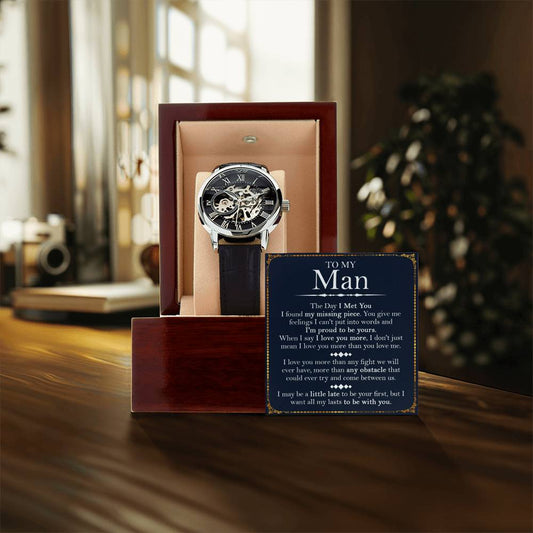 To My Man Openwork Watch Husband Gift From Wife Husband Gift Just Because Husband Watch