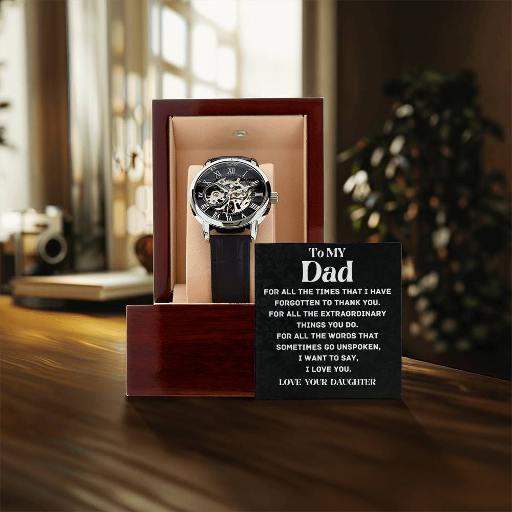 Men's Openwork Watch Gift For Dad.