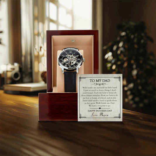 To My Dad Openwork Watch Gift For Dad From Son Father Daughter Gift Father's Day Gift For Dad
