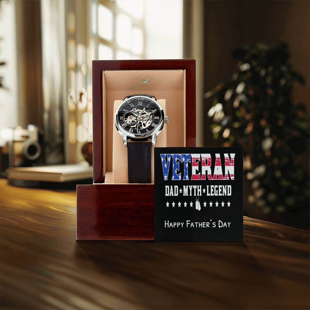 Military Veteran Dad Myth Legend Father's Day Gift Watch For Veteran Dad Military Dad Gift Watch Openwork Watch
