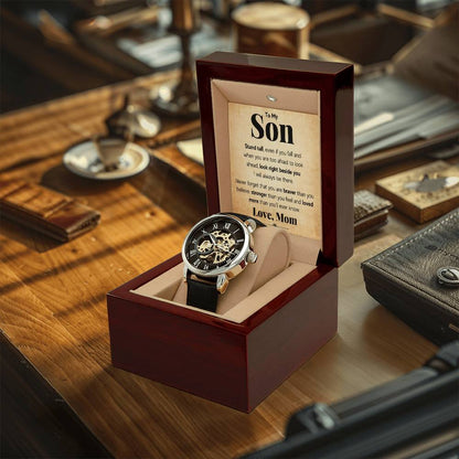 To My Son Stand Tall Openwork Watches
