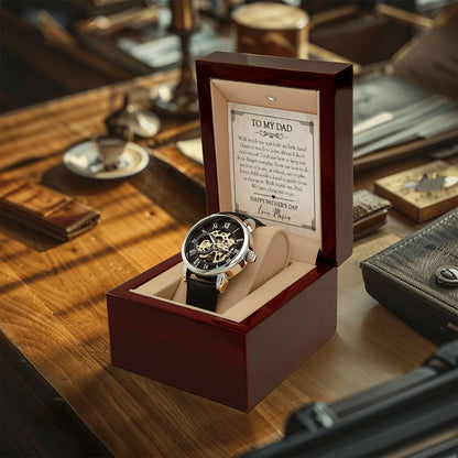 To My Dad Openwork Watch Gift For Dad From Son Father Daughter Gift Father's Day Gift For Dad