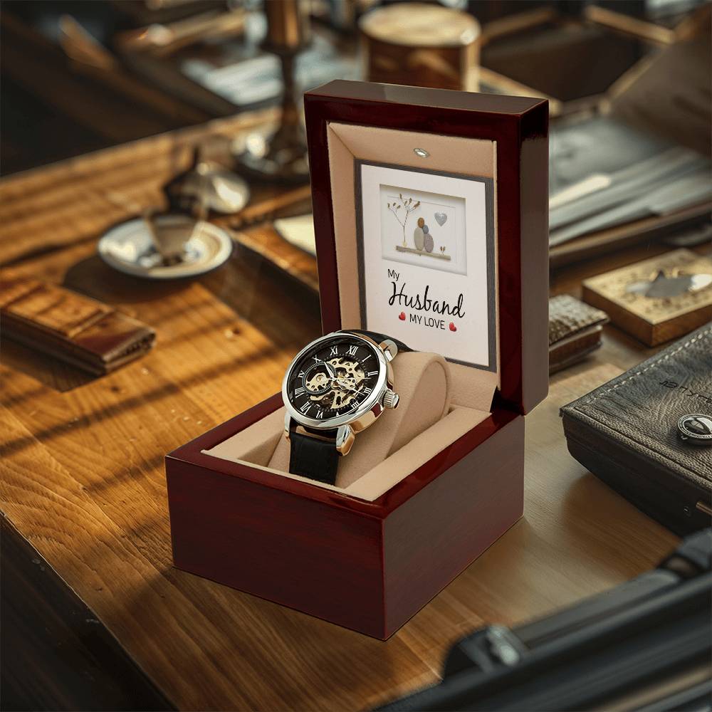 My Husband My Love - Men's Openwork Watch - Gift For Husband