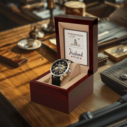 My Husband My Love - Men's Openwork Watch - Gift For Husband