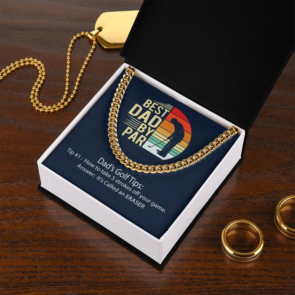 Cuban Link Chain Men Best Dad By Par Gift Necklace For Dad Father's Day Gift Dad Birthday Gift