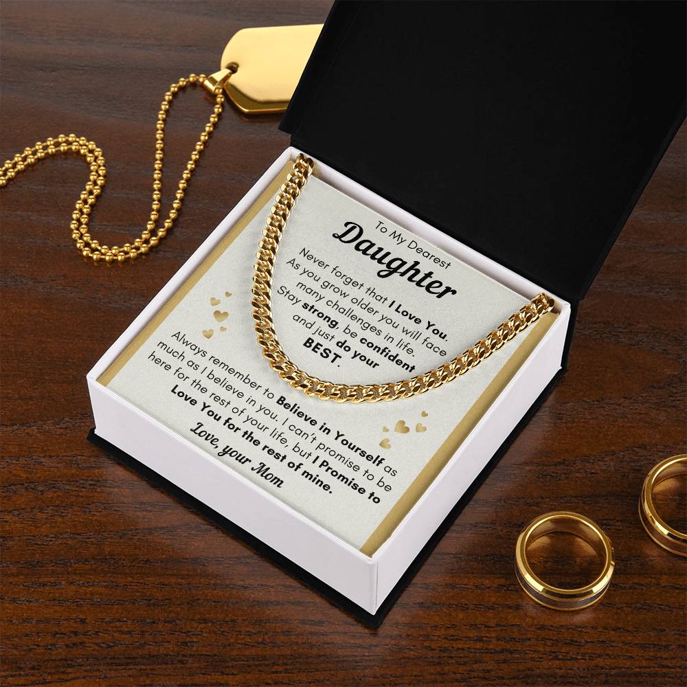 Daughter Just Do Your Best - Cuban Link Chain - Clm22