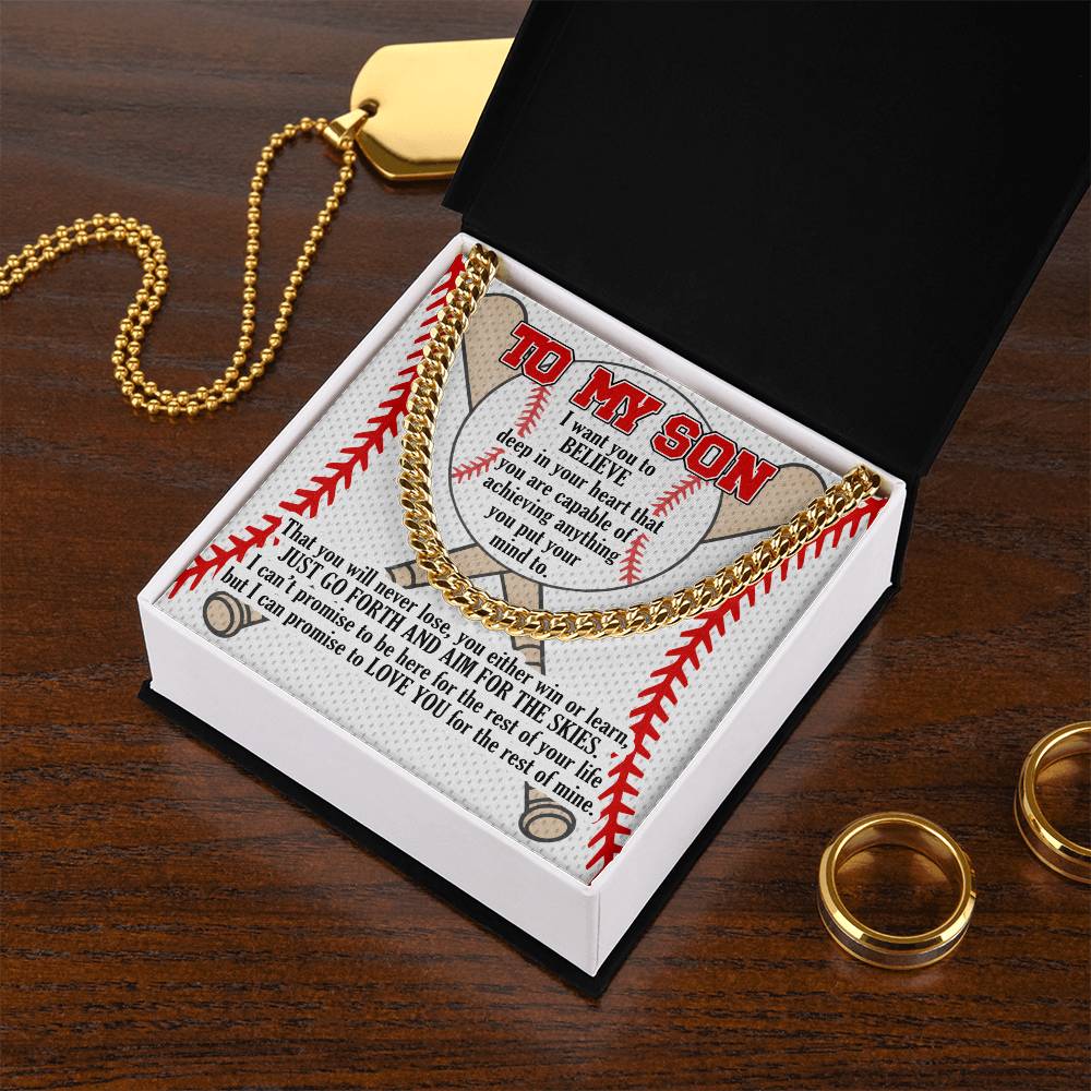 A Gift For Son Link Chain Necklace - Aim For The Skies Cuban Link Chain