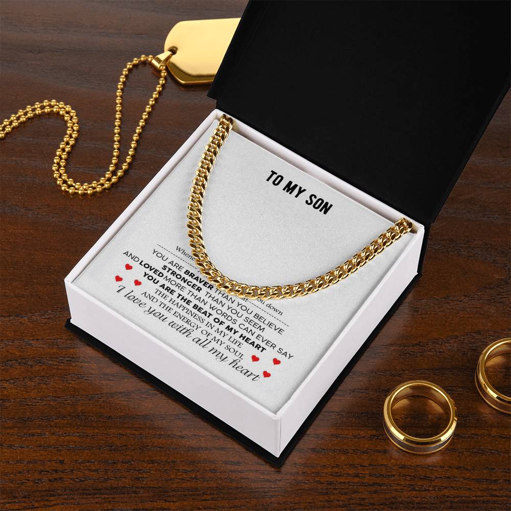 The Energy Of My Soul I Love You With All My Heart Gift For Son Cuban Link Chain Necklace