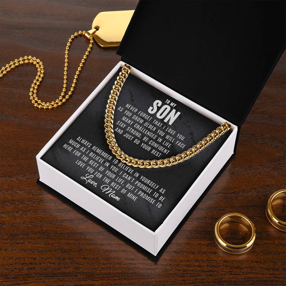 To My Son - Believe In Yourself - Cuban Link Chain Necklace