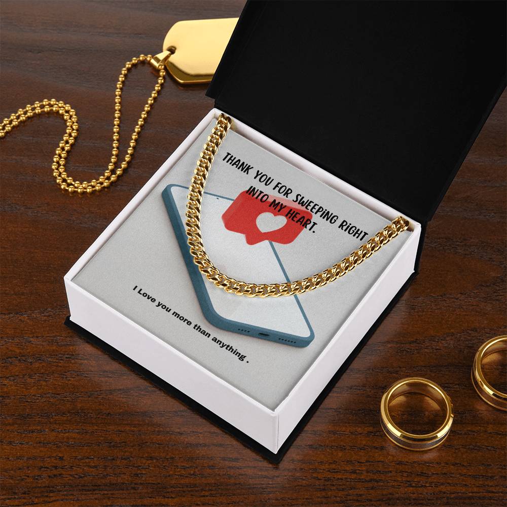 Swipe Right ! You Bet! A Masculine Cuban Chain For Your Sweetie! Cuban Link Chain