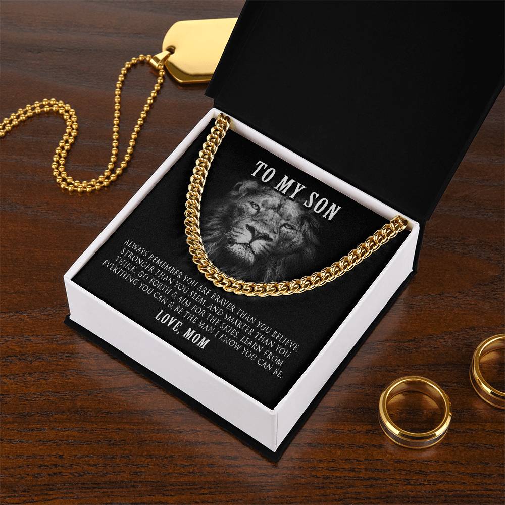 Cuban Link Chain Necklace Gift For Son From Mom