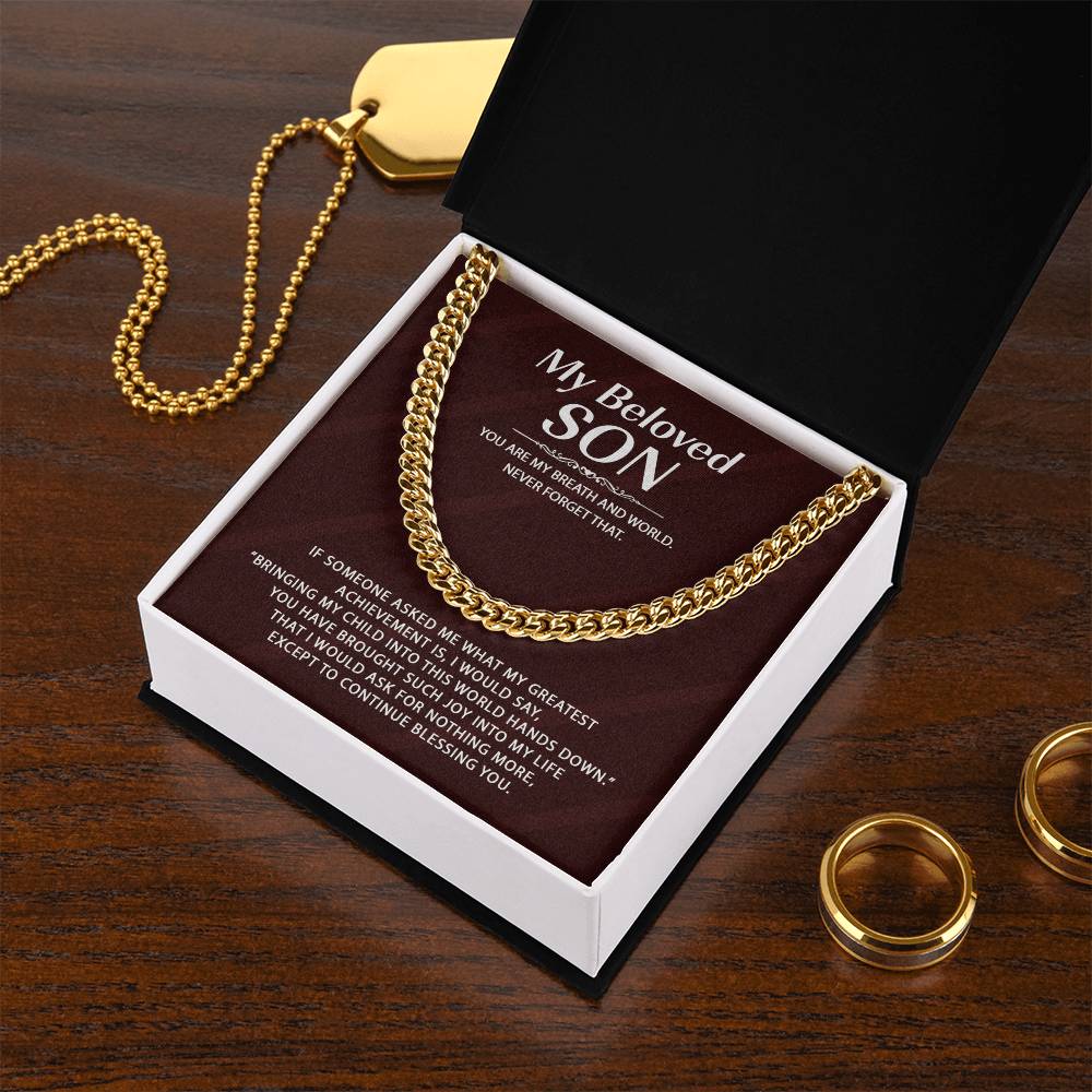 Link Chain For Son - You Are My Breath And World Cuban Link Chain