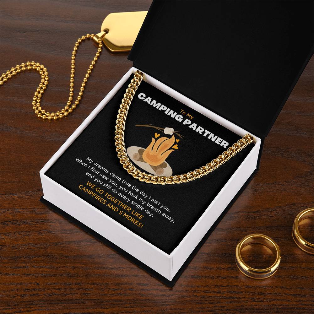 To My Camping Partner - Chain Necklace Cuban Link Chain