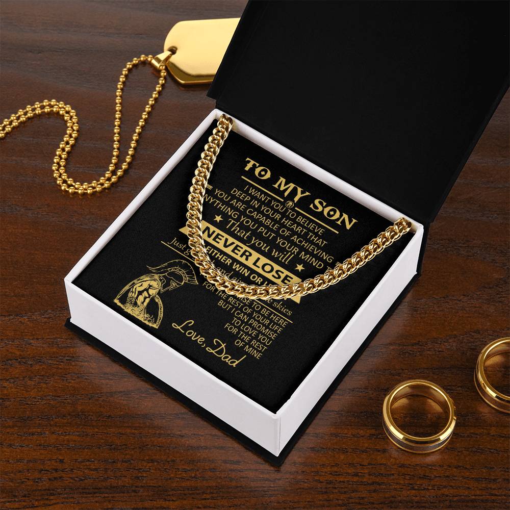 You'll Never Lose Mom Gift For Son Cuban Link Chain Necklace